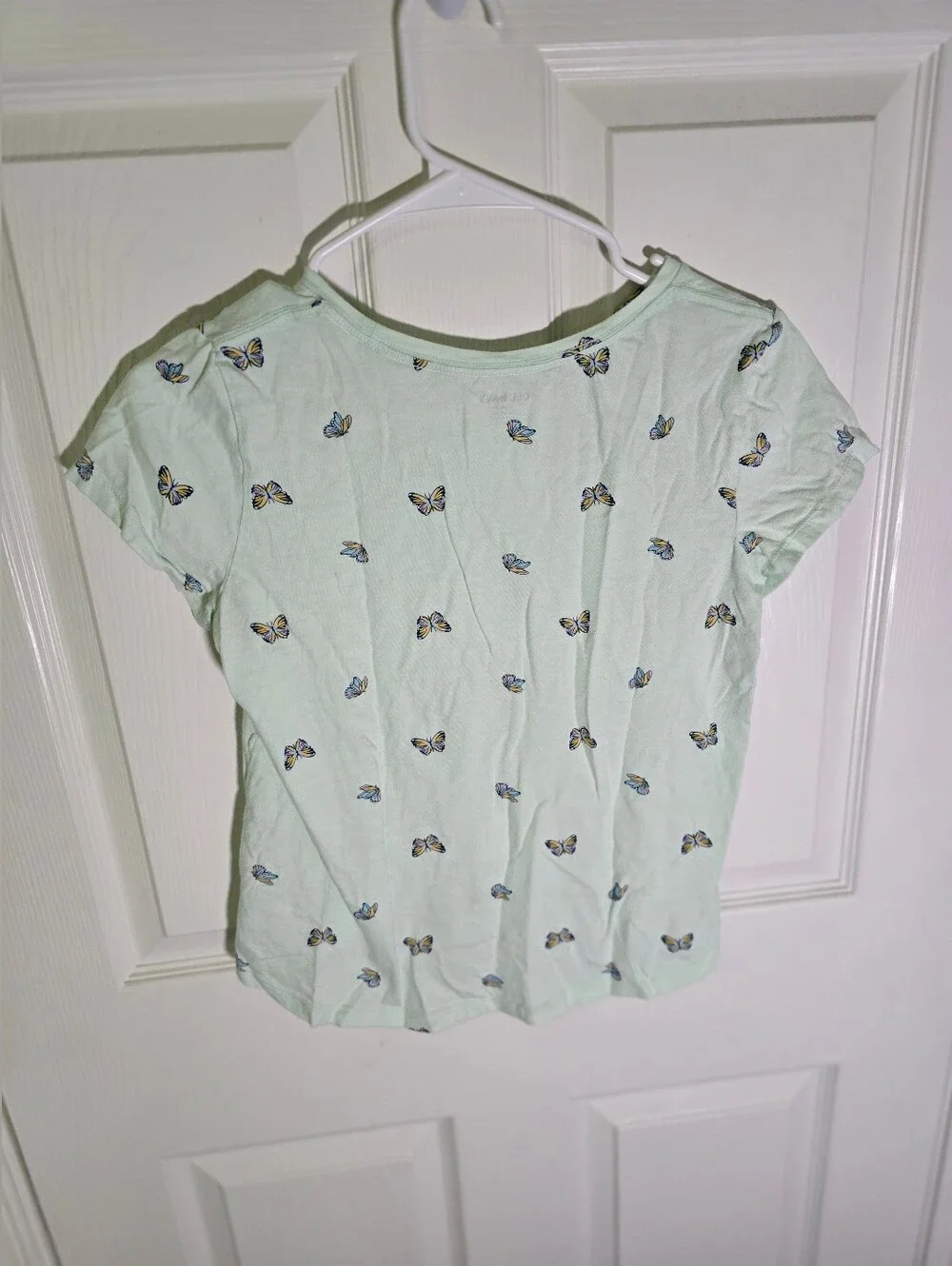Old Navy Girls Green Butterfly Print Softest Tee Short Sleeve XL